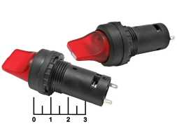 Выключатель 220/5 220V 5A красный SB7-CK2465 2-х позиционный с фиксацией (подсветка 220V)