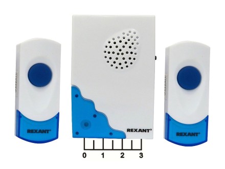 Звонок 2AA/23A Rexant RX-4 беспроводной 32 мелодии (2 кнопки + 1 база) (73-0040)