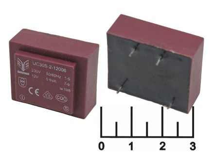 Трансформатор 12V 0.05A UC30S-2-12006