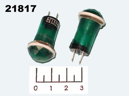 Лампа 220V в плафоне зеленая JC085