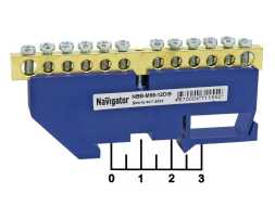 Эл шина &amp;quot;0&amp;quot; 12 контактов 6*9мм с изолятором на DIN-рейку Navigator NBB-M69-12D/B