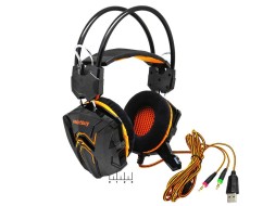 Наушники (гарнитура) Rush Snake SBHG-1100/SBHG-1200 с микрофоном 2 штекера 3.5мм + USB 2.2м