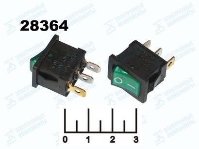 Выключатель 250/6 MIRS-3C зеленый 3 контакта (KCD1-206)