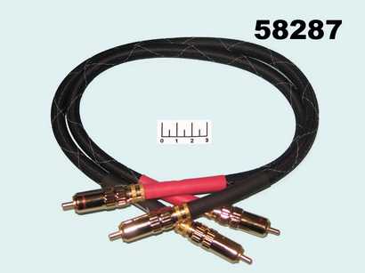 Шнур 2RCA-2RCA 0.5м gold металл шелк Luxmann