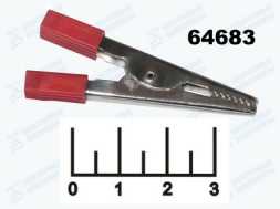 Зажим крокодил L-50 красный (8-0028)