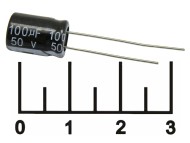 Конденсатор электролитический ECAP 100мкФ 50В 100/50V 0812 105C (JWCO)