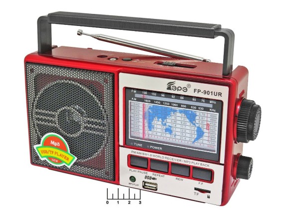 Радиоприемник Fepe FP-901UR (красный,серый)