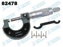 Микрометр 0-25мм 0.01мм Tundra 3443380 ((010496(13))