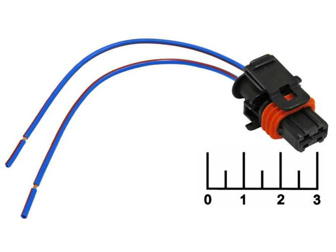 Разъем 2pin гнездо влагозащищенный на проводе 1928403137 Cargen (AX516-2)
