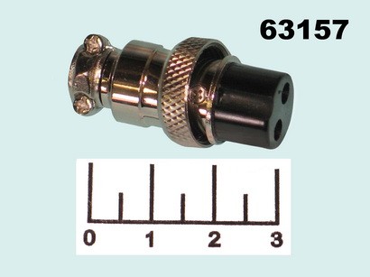 Разъем 2pin гнездо хром на кабель GX16 (MIC-16-2)