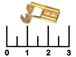 Клемма ножевая гнездо 6.3мм латунь угол Hatko