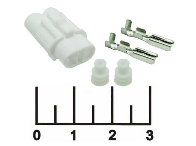 Разъем 2pin гнездо 2мм влагозащищенный DJ7021-2-21