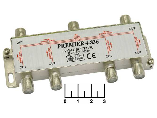 Телевизионный антенный разветвитель 6WAY 5-2400 MHz для спутникового ТВ Premier 4-836