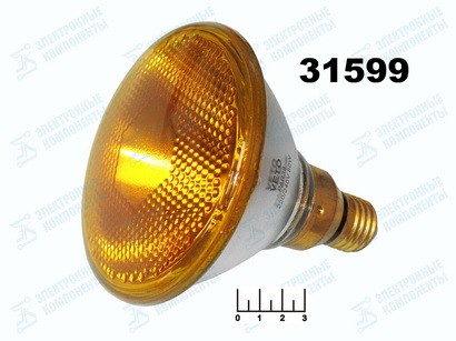 Лампа галогенная 220V 80W E27 PAR38 желтая
