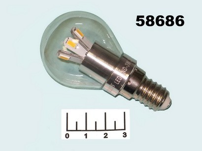 Лампа светодиодная 220V 3W E14 4100K белый шар 40мм прозрачная Gauss