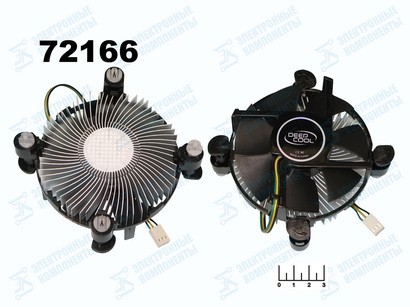 Вентилятор 12V 65W CK-11509 с радиатором 27dB (LGA 1150/1155/775) клипсы