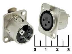 Разъем XLR гнездо в панель под 2 винта (JD-411)