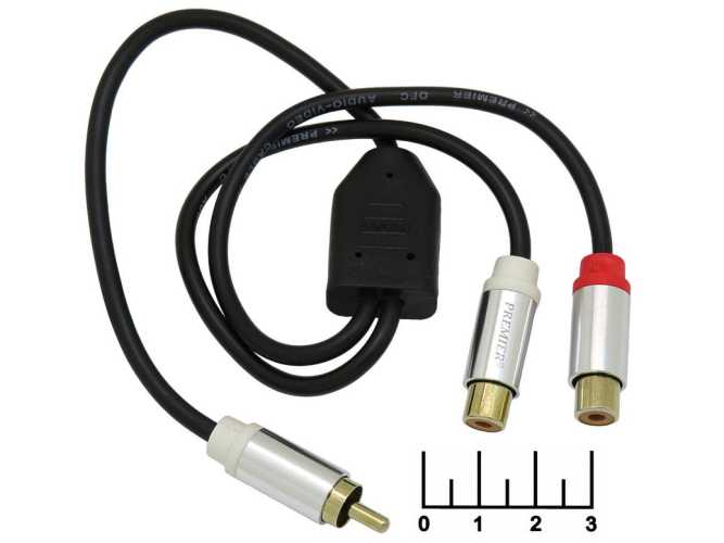 Переходник RCA штекер/RCA 2 гнезда gold Premier 30см (5-303)