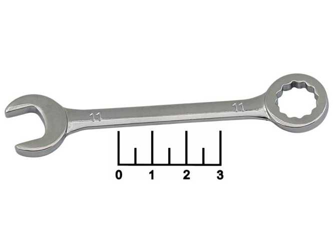 Ключ гаечный рожковый/накидной 11/11мм mini