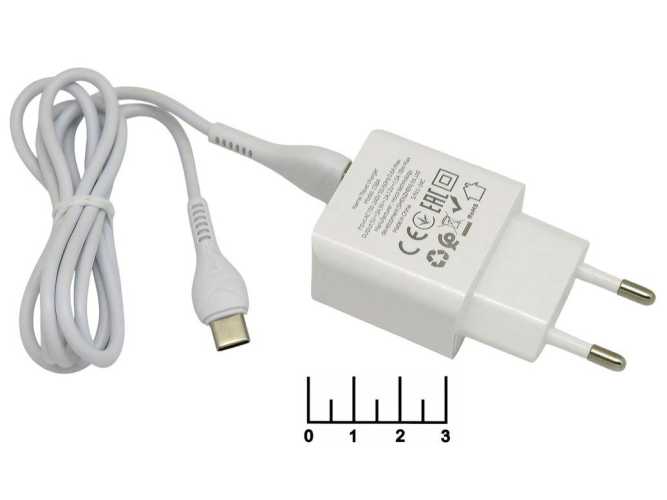 Сетевое зарядное устройство USB 5V 3A/9V 2A/12V 1.5A 18W QC-3.0 (шнур Type C) Hoco C98A