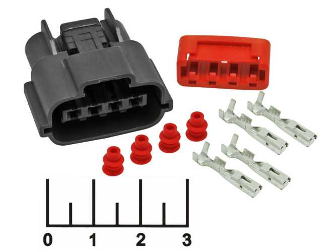 Разъем 4pin гнездо 1.5мм влагозащищенный авто 60980144 (Nissan Mitsubishi)