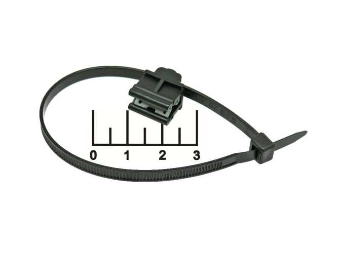 Стяжка 198*4.8мм черная с фиксатором 03