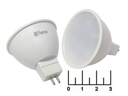 Лампа светодиодная 220V 5W MR16 GU5.3 6400K белый холодный матовая 44LED LB-24 Feron (25125) (430lm)