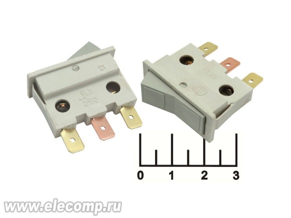 Выключатель 250/6.3 ВК-33 серый 3 контакта Б19 (Б11181-20) (55C)