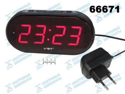 Часы цифровые VST-801WX-1 красные