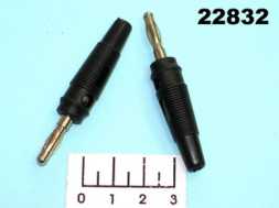 Клемма банан штекер под винт резиновая черная (10-0075)