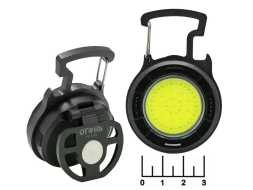 Фонарь 1 светодиод COB аккумуляторный + магнит + карабин (з/у Type C) H-159