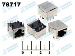 Разъем компьютерный гнездо 10P8C-TJ8 на плату металл