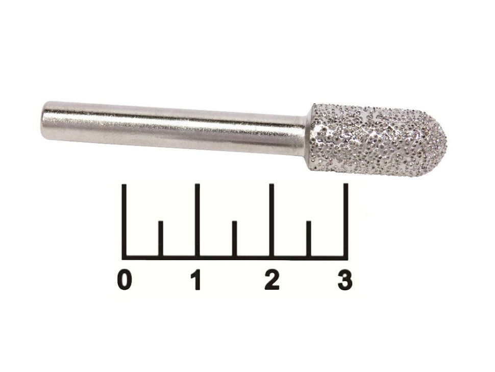Бор-фреза цилиндр с закругленным концом 6*10мм алмазный (крупное зерно)