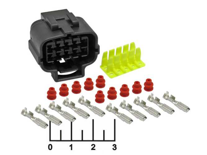 Разъем 10pin гнездо 2мм влагозащищенный DJ7106-2-21