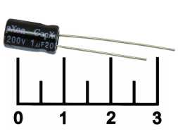 Конденсатор электролитический ECAP 1 мкФ 200В 1/200V 0611 105C