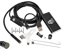 Видеокамера USB инспекционная 8LED 8мм 2м Wi-Fi эндоскоп
