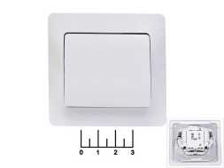 Выключатель 1-клавишный Glossa белый (GSL000111)