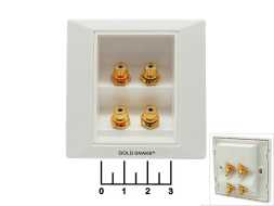 Разъем RCA 4 гнезда gold 85*85мм