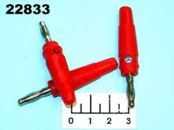 Клемма банан штекер под винт резиновая красная (10-0075)