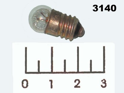 Лампа 6.3V 0.3A E10 с резьбой