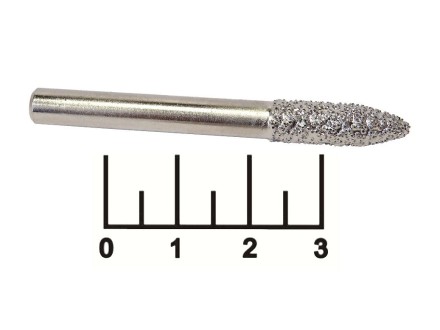 Бор-фреза цилиндр остроконечный 6*6мм алмазный (крупное зерно)