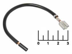 Клемма ножевая гнездо 6.3мм на проводе 1*2.5мм 13см черная с замком (7730/8008СБ)