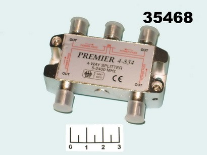 Телевизионный антенный разветвитель 4WAY 5-2400 MHz для спутникового ТВ Premier 4-834