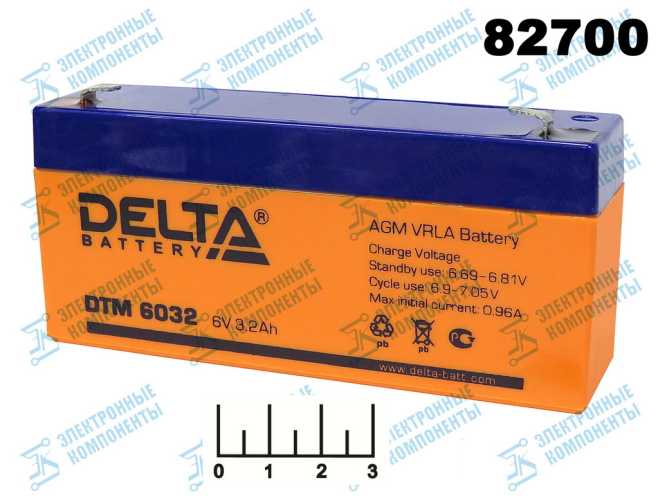 Аккумулятор 6V 3.2A DTM6032 Delta
