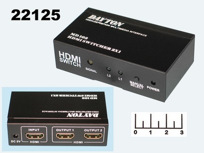 Сплитер HDMI 1 вход 2 выхода MD-102 mini 1080P Dayton