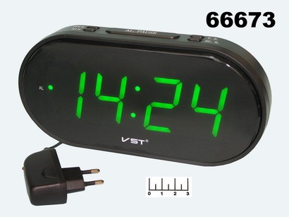 Часы цифровые VST-801-4 ярко-зеленые