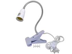 Светильник для лампы E27 на прищепке с выключателем APF7FWEAY Ecola (белый)