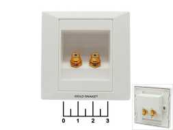 Разъем RCA 2 гнезда gold 85*85мм