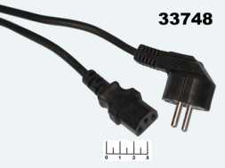 Шнур сетевой 3pin гнездо C13 с землей 1.5м (3*0.75) (вилка угловая) Dayton (5-0021)