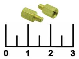 Стойка M3X6 винт-отв (латунь) PCHSN-6